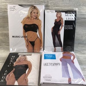 Music Legs Lingerie Lot of 4 Outfits
